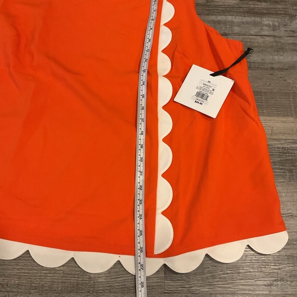 Orange Sleeveless Top with Scallop Trim - Picture 4 of 7